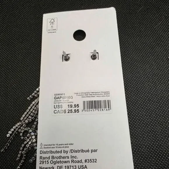 Gap Rhinestone Gunmetal Chandelier earrings - Picture 3 of 3